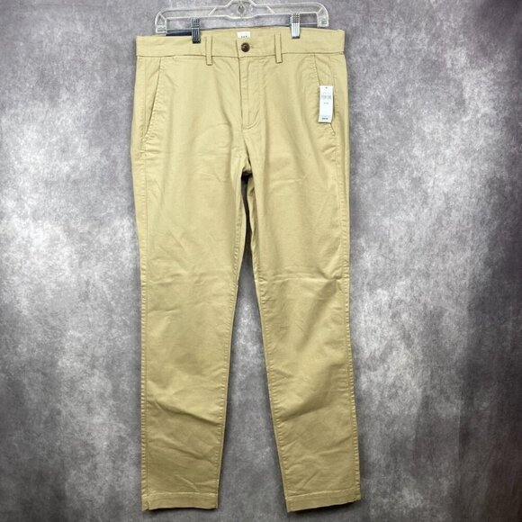 GAP GAPFLEX5 Pants Mens 31x32 Athletic Fit Tan Stretch Taper Flat Front NEW - Picture 1 of 12